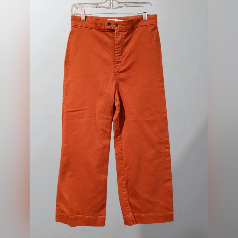 Los Angeles Atelier & Other Stories Orange Wide Leg Womans Pants Size 10 Barrel